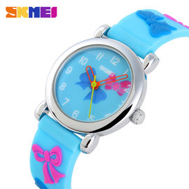 Forme a flor preciosa el reloj de Digitaces análogo del cuarzo, reloj azul de Silcione del muchacho/de la muchacha
