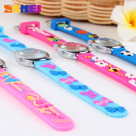 Forme a flor preciosa el reloj de Digitaces análogo del cuarzo, reloj azul de Silcione del muchacho/de la muchacha