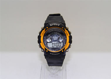 Reloj para hombre ligero del EL del cronómetro plástico de la correa para el deporte con dos espejos convexos